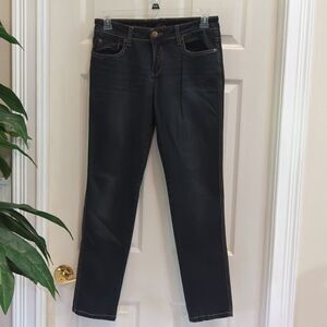 C&V Jeans Women's Slim & Lo Rise Dark Wash Stretch Jeans Size 30